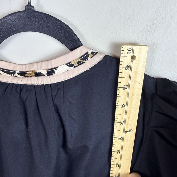 Entro Dress Women’s Puff Short Sleeve Black Cheetah Print Med Mini Meryl Pockets - Picture 8 of 8